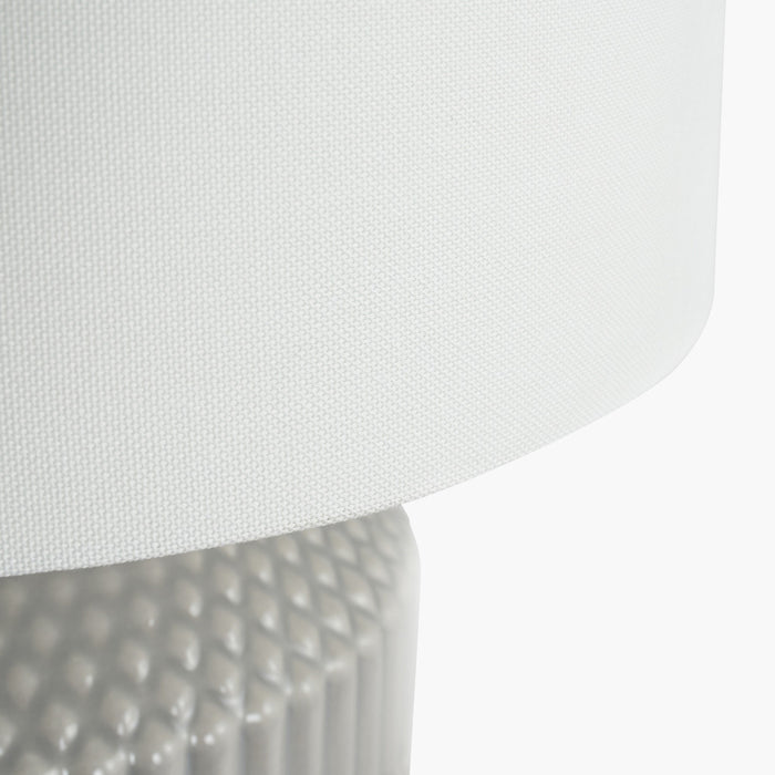 Meribel Grey Geo Textured Ceramic Table Lamp ( Due Back In 15/01/25 )