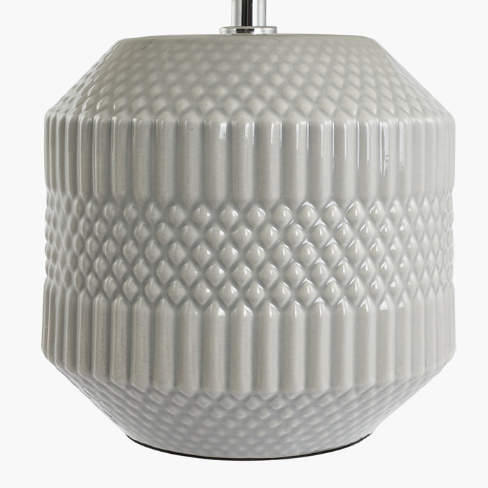 Meribel Grey Geo Textured Ceramic Table Lamp ( Due Back In 15/01/25 )