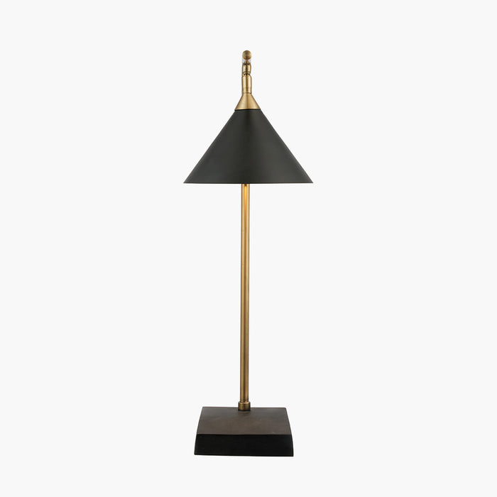 Zeta Matt Black & Antique Brass Table Lamp ( Due Back In 15/01/25 )