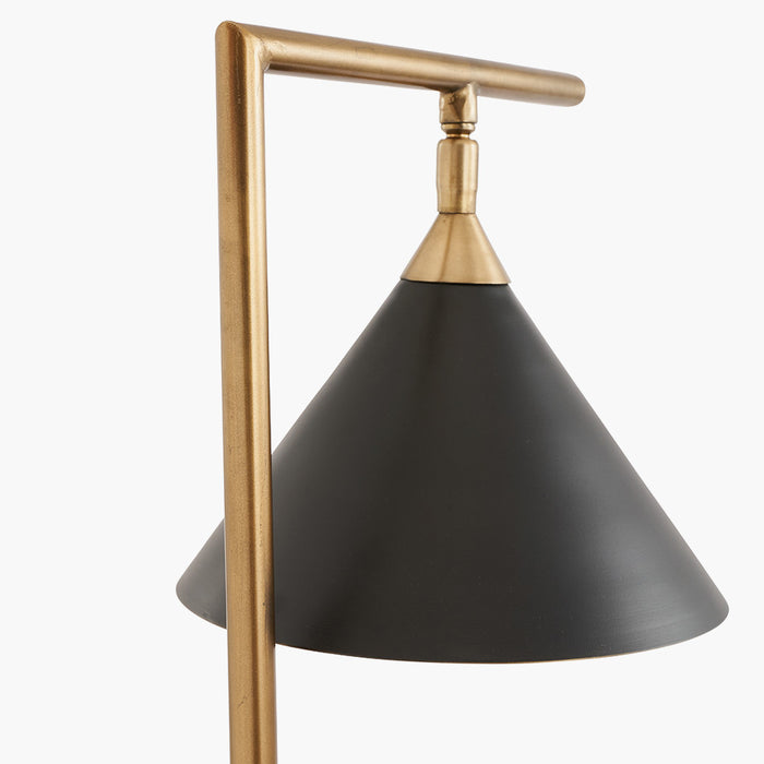 Zeta Matt Black & Antique Brass Table Lamp ( Due Back In 15/01/25 )