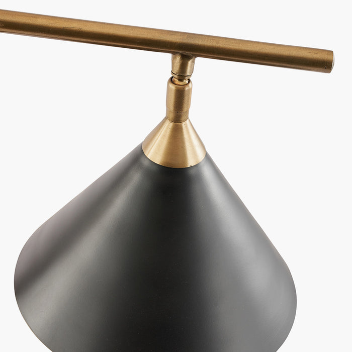 Zeta Matt Black & Antique Brass Table Lamp ( Due Back In 15/01/25 )