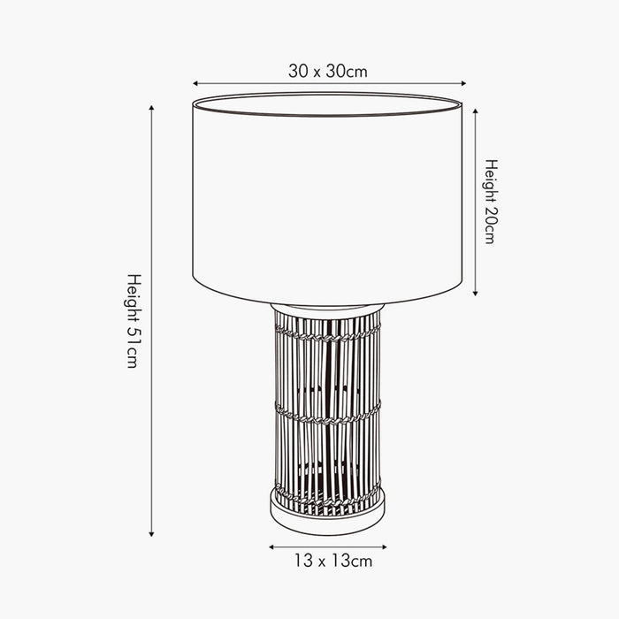 Sorbus Natural Ribbed Tall Table Lamp