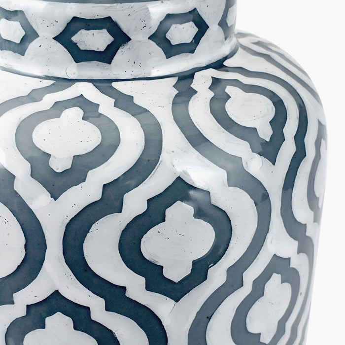 Celia Grey & White Pattern Ceramic Table Lamp