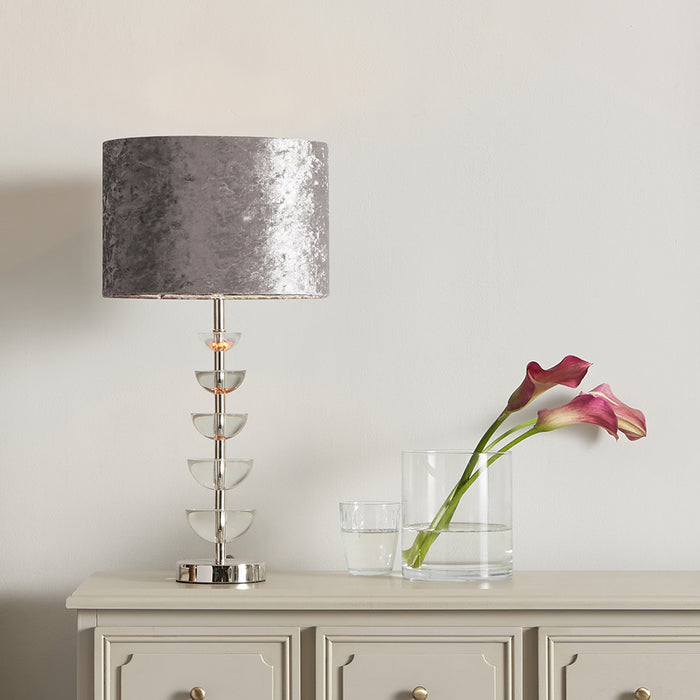 Rosa Glass & Silver Table Lamp