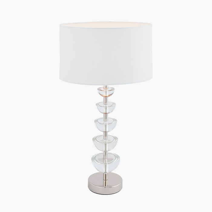 Rosa Glass & Silver Table Lamp