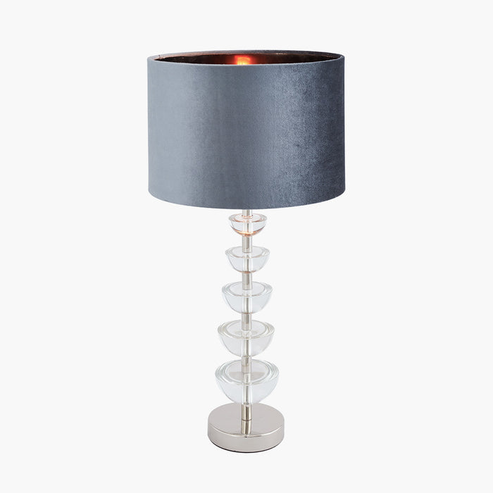 Rosa Glass & Silver Table Lamp