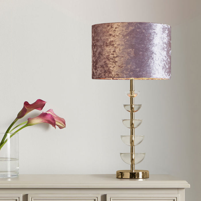 Rosa Glass & Antique Brass Table Lamp