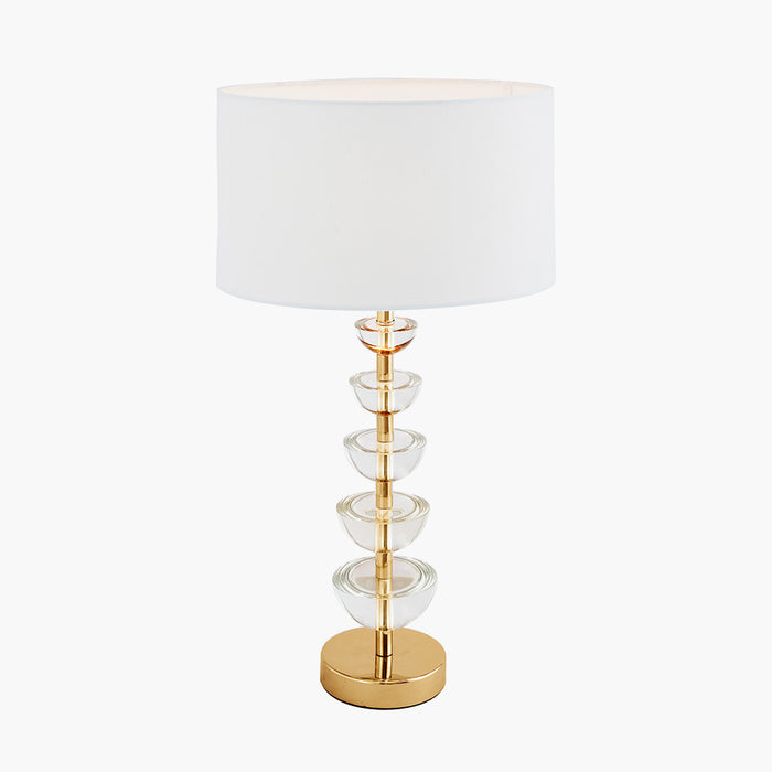 Rosa Glass & Antique Brass Table Lamp