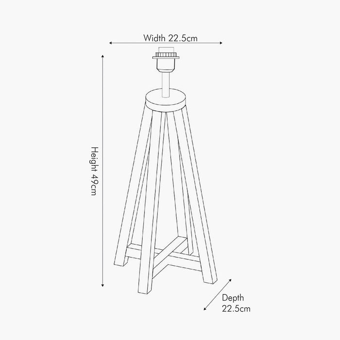 Whitby Grey Wash Wood Tapered 4 Post Table Lamp Base