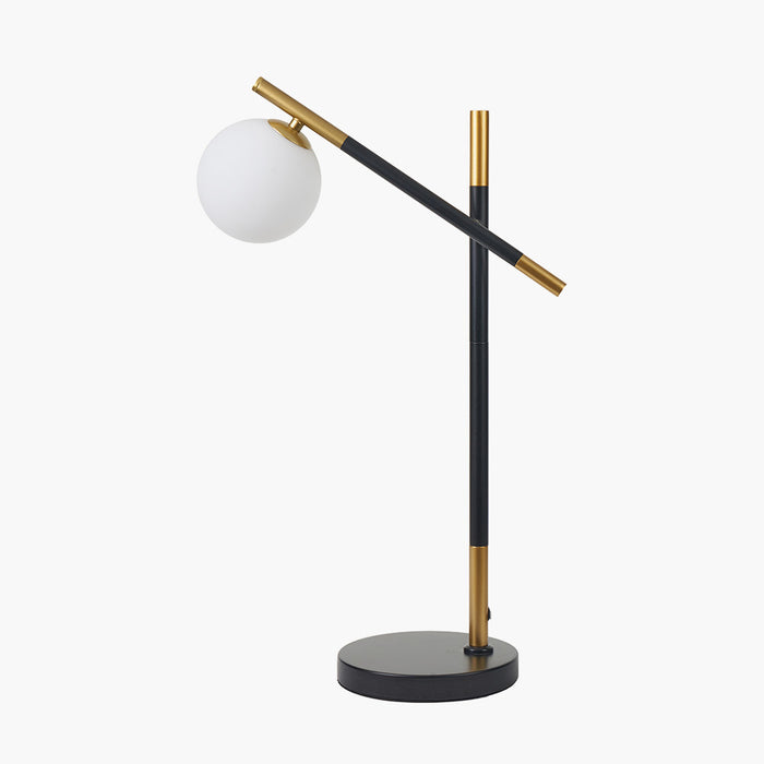 Modern Black & Gold Metal Table Lamp