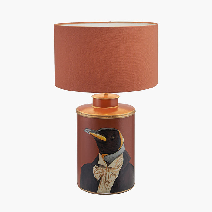 Penguin Tobacco & Gold H& Painted Metal Table Lamp Base