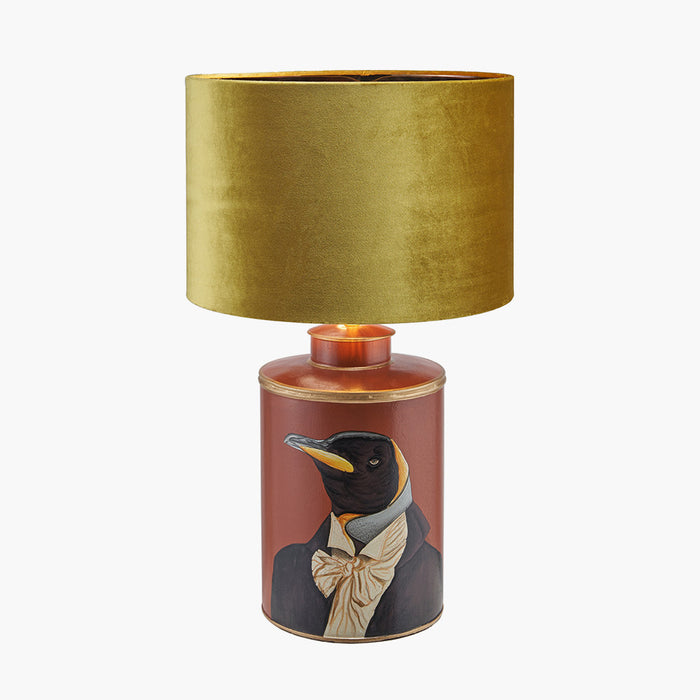 Penguin Tobacco & Gold H& Painted Metal Table Lamp Base