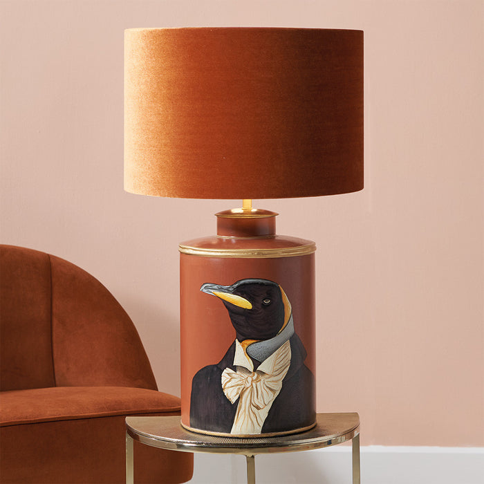 Penguin Tobacco & Gold H& Painted Metal Table Lamp Base