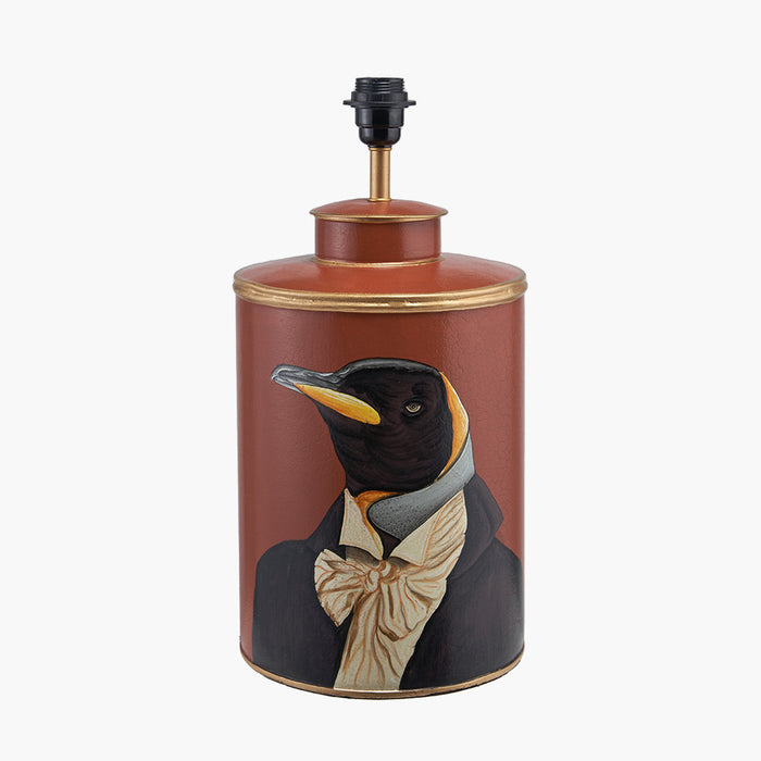 Penguin Tobacco & Gold H& Painted Metal Table Lamp Base