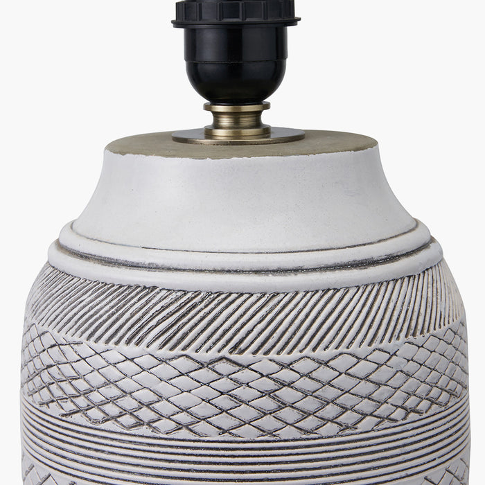 Kira White & Black Textured Stoneware Table Lamp ( Due Back In 15/02/25 )