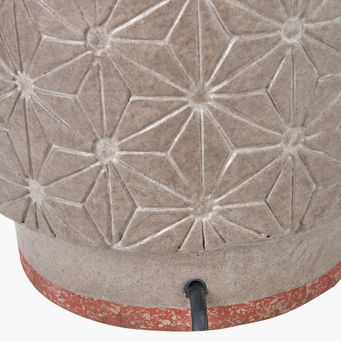 Sidra Grey Stoneware Etch Detail Table Lamp