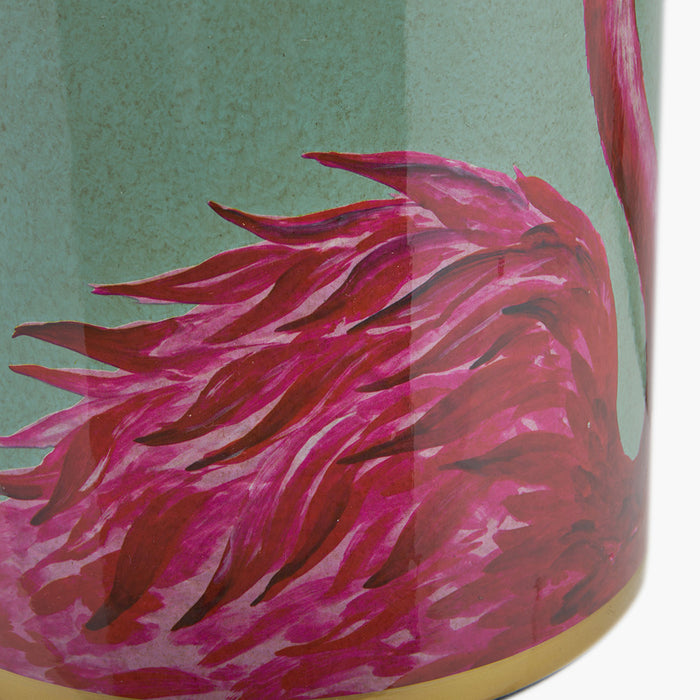 Flamenco Tall Pink Flamingo Print Ceramic Table Lamp Base