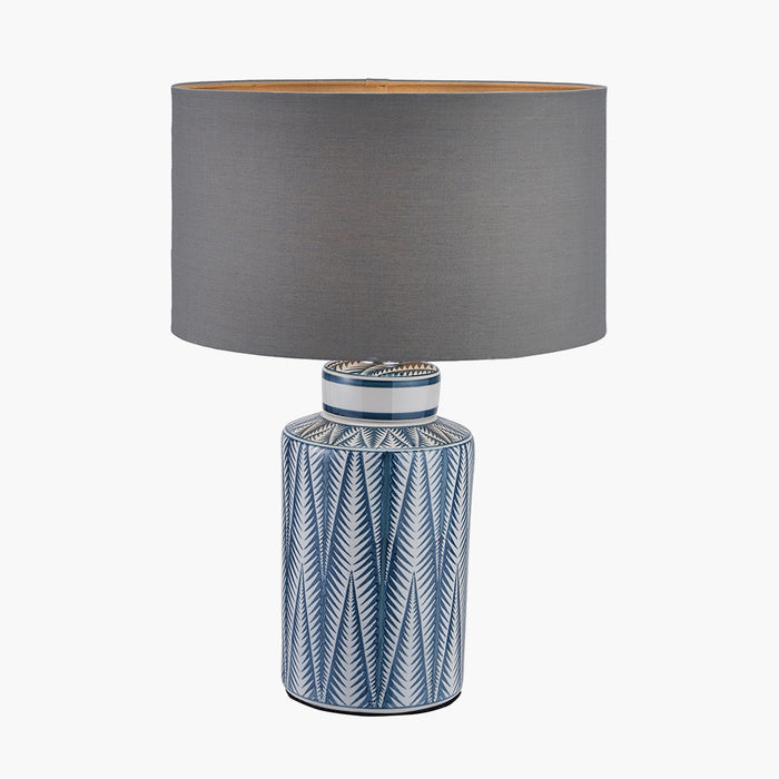 Samara Blue & White Aztec Pattern Ceramic Table Lamp Base