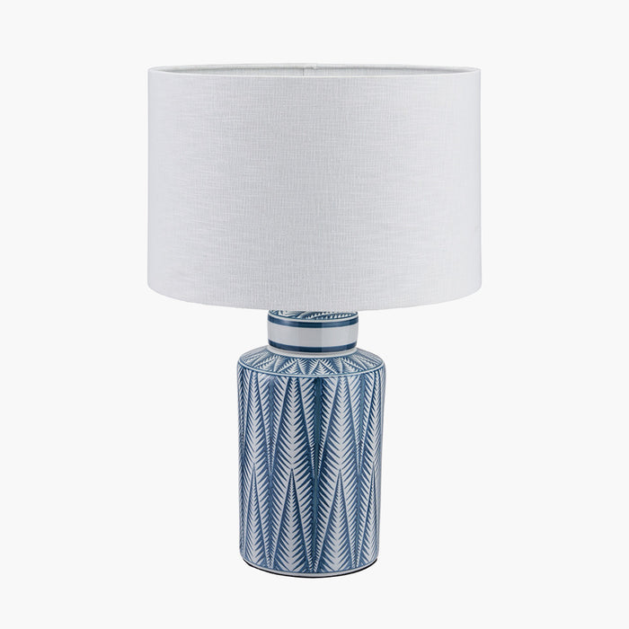 Samara Blue & White Aztec Pattern Ceramic Table Lamp Base