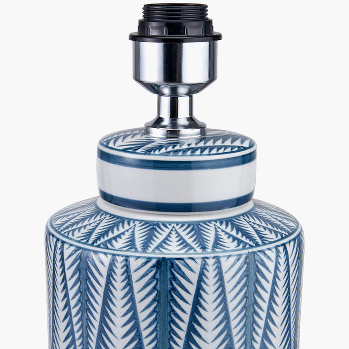 Samara Blue & White Aztec Pattern Ceramic Table Lamp Base