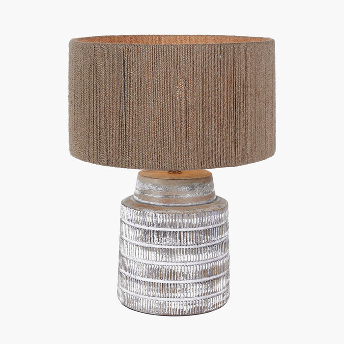 Paihia Table Lamp, White Wash Textured Wood