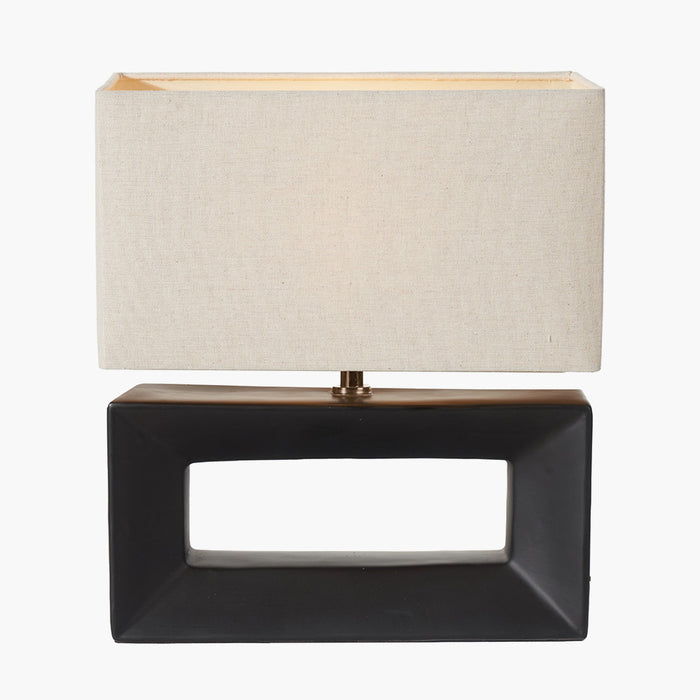 Holden Black Ceramic Table Lamp, Beige Shade ( Due Back In 15/02/25 )