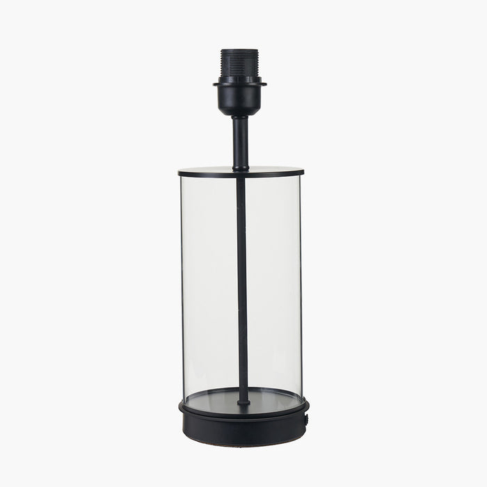 Westwood Clear Glass & Black Metal Table Lamp