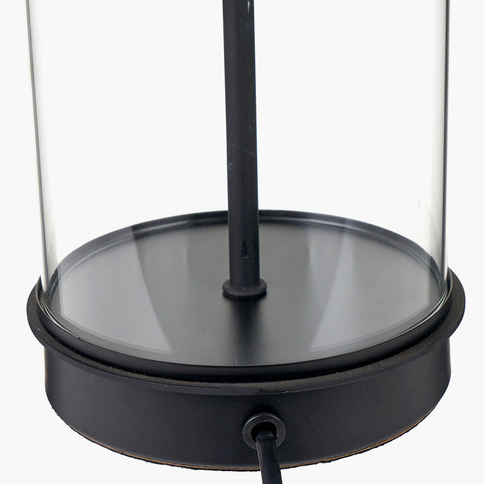 Westwood Clear Glass & Black Metal Table Lamp