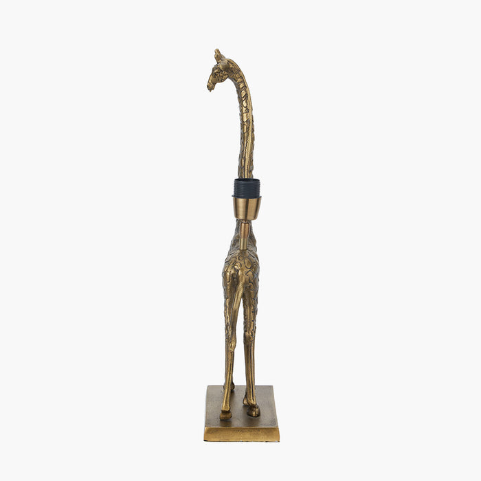 Savanna Antique Brass Metal Giraffe Table Lamp