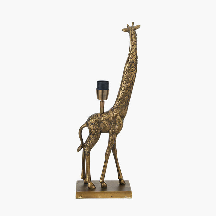 Savanna Antique Brass Metal Giraffe Table Lamp