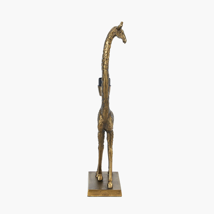 Savanna Antique Brass Metal Giraffe Table Lamp