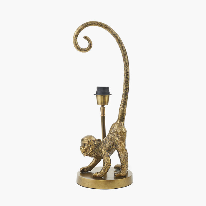 Vervet Antique Brass Metal Monkey Table Lamp