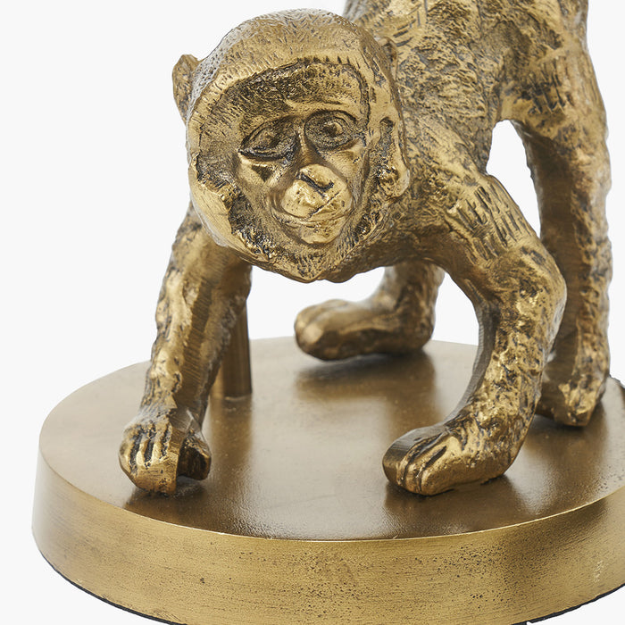 Vervet Antique Brass Metal Monkey Table Lamp