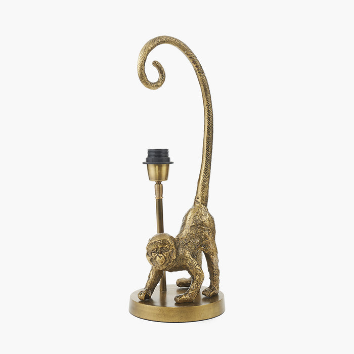 Vervet Antique Brass Metal Monkey Table Lamp