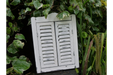 Small Distressed White Shutter Garden Mirror - 40 x 30cm - Decor Interiors