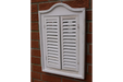 Indoor / Outdoor White Wooden Shutter Garden Mirror - 60 x 40 cm - Decor Interiors