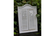 Indoor / Outdoor White Wooden Shutter Garden Mirror - 60 x 40 cm - Decor Interiors