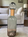 Tall Apothecary Bottle, Smoked Glass, Metal Gold Band