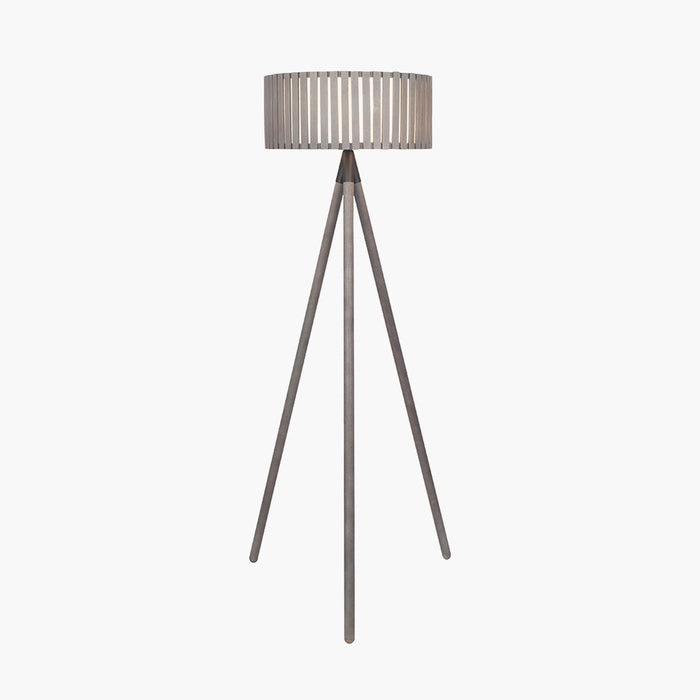 Rabanne Antique Wood Slat Tripod Floor Lamp