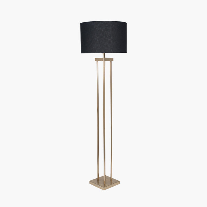 Langston Satin Brass Metal 4 Post Floor Lamp Base