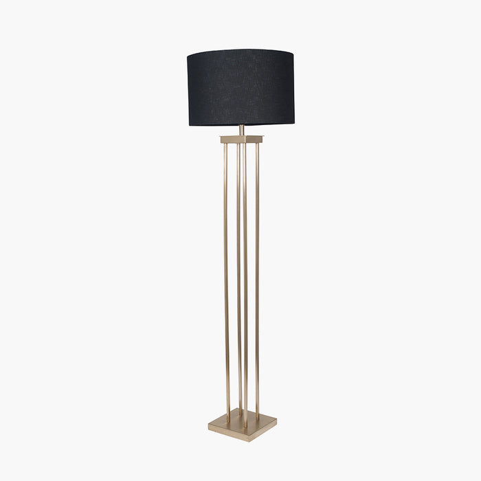 Langston Satin Brass Metal 4 Post Floor Lamp Base