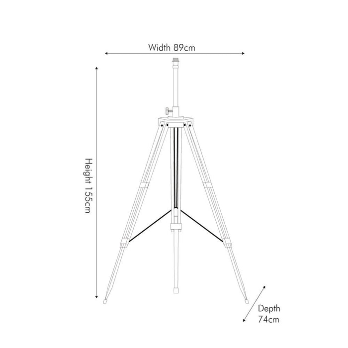 Port Nickel & Wood Tripod Floor Lamp Base