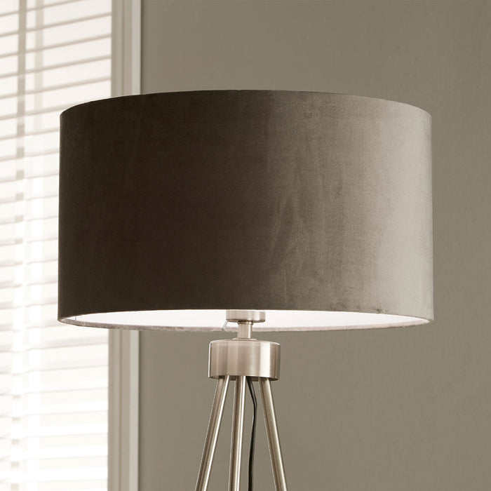 Houston Brushed Silver Tripod Floor Lamp