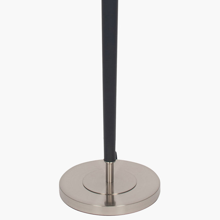 Lowry Brushed Silver and Matt Black Metal Floor Lamp