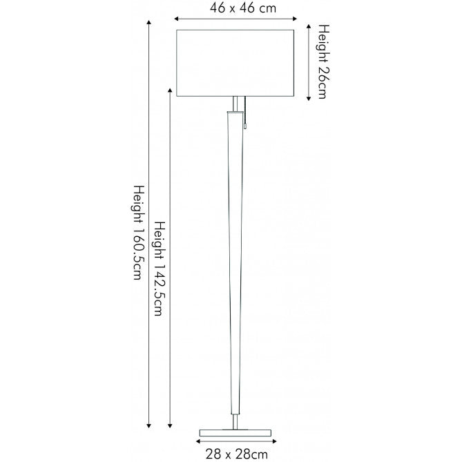 Lowry Brushed Silver and Matt Black Metal Floor Lamp