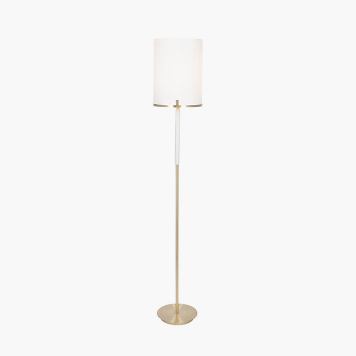 Luxurious Champagne Gold Floor Lamp with Marble Effect Accents