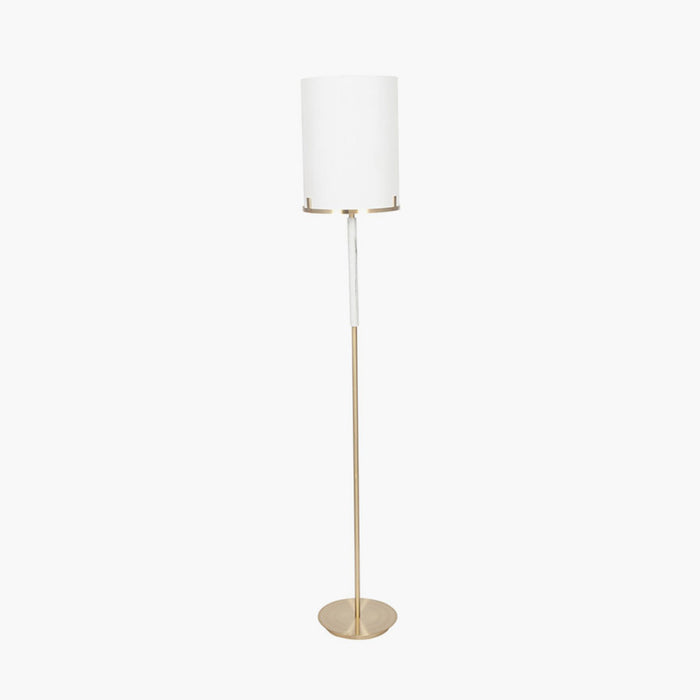 Luxurious Champagne Gold Floor Lamp with Marble Effect Accents