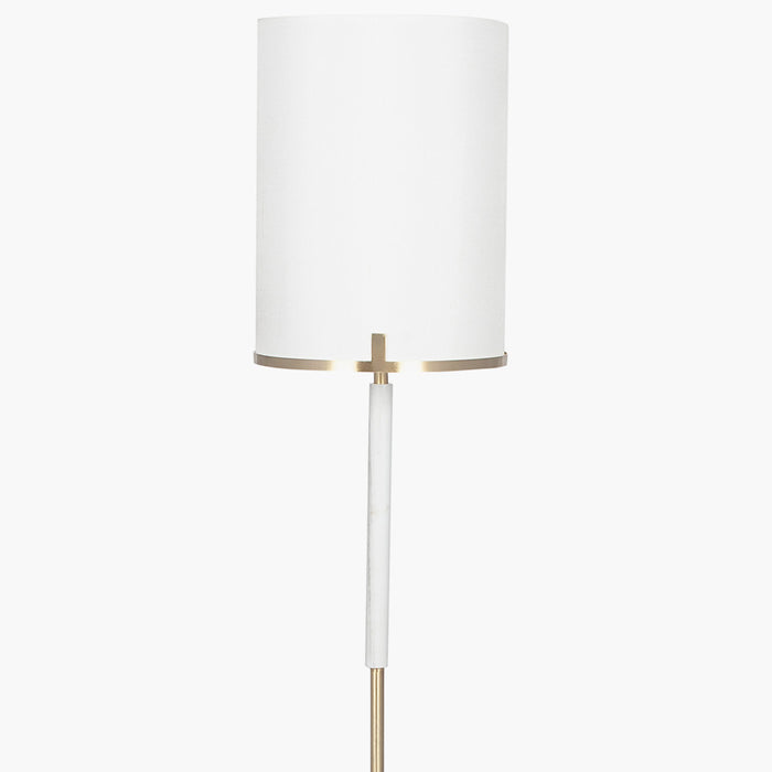 Luxurious Champagne Gold Floor Lamp with Marble Effect Accents