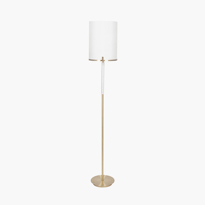 Luxurious Champagne Gold Floor Lamp with Marble Effect Accents