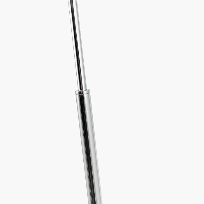 Monroe Smoke Glass and Silver Metal Waisted Floor Lamp